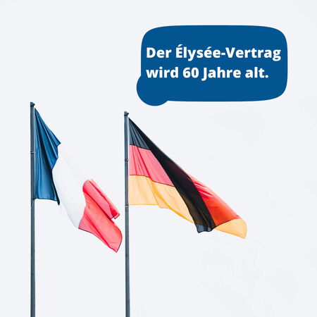 Französische und deutsche Fahne - Elysée Vertrag