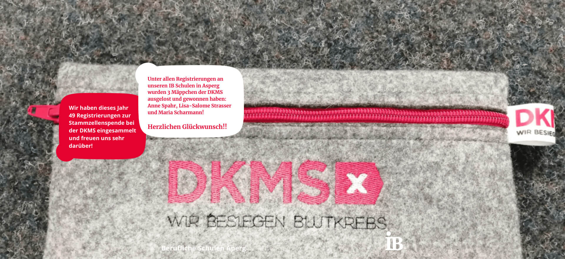 DKMS Filztasche auf einem Teppichboden