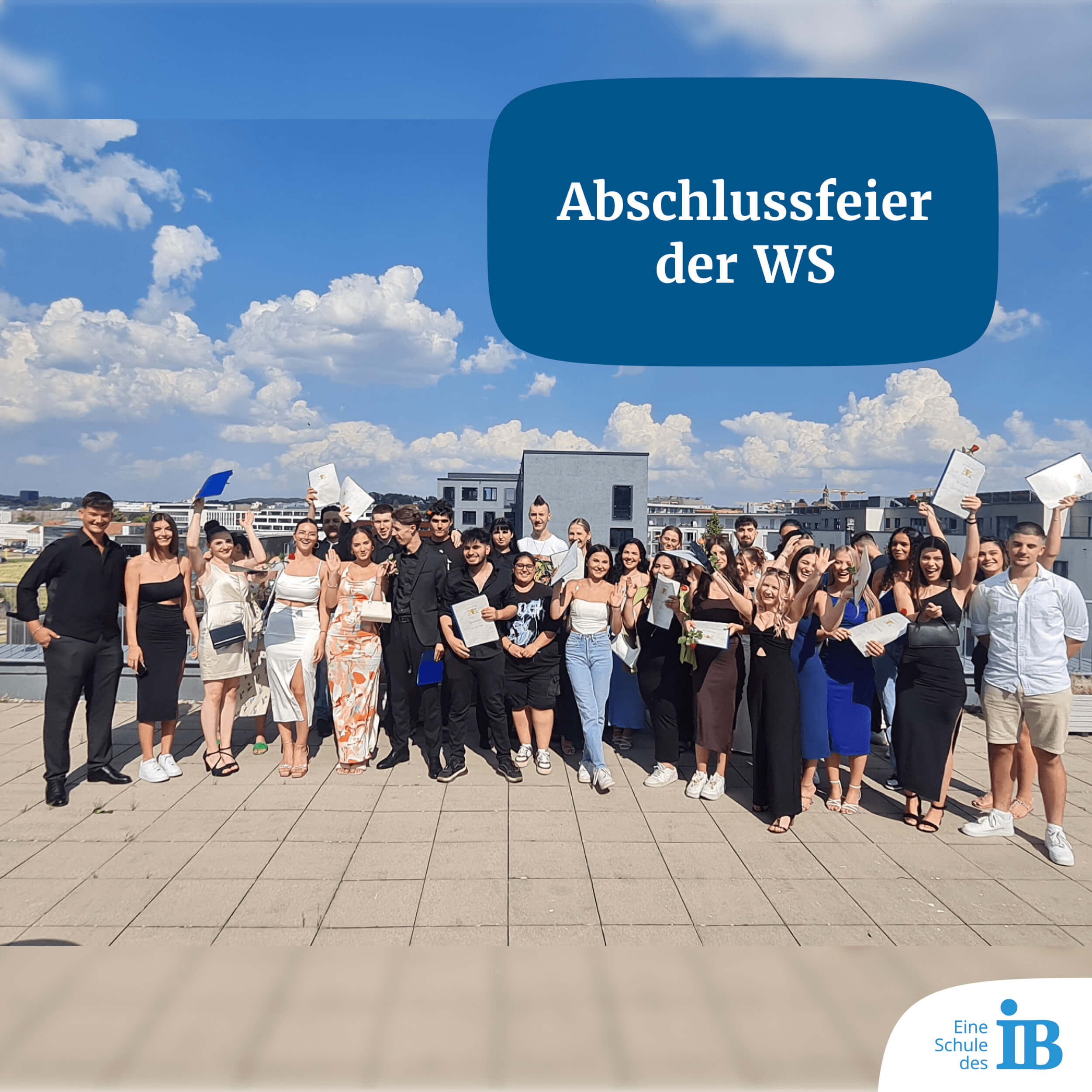 Abschlussfeier-Gruppenbild der WS IB Böblingen Jahrgang 2023