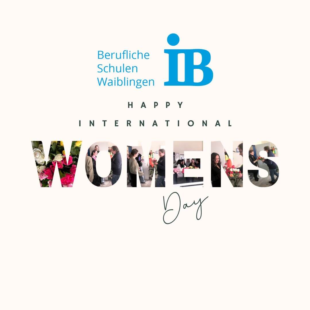 Ein animierter Instagram-Post feiert den Internationalen Frauentag mit Blumen und fröhlichen Menschen.